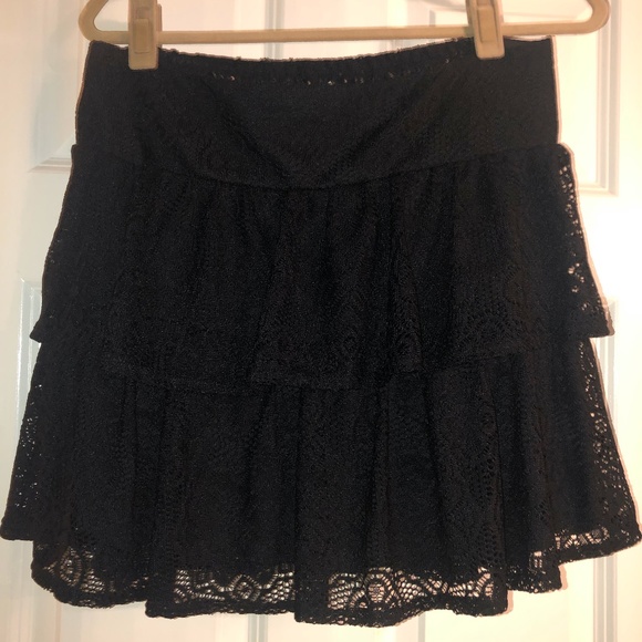 Jr's Dream Out Loud Black Lace Tiered Mini Skirt by Selena Gomez - Picture 1 of 4